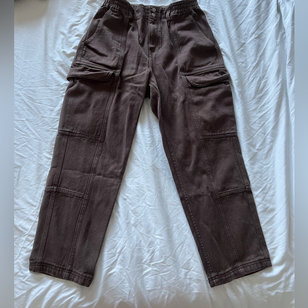 PacSun “Elastic Waist Cargo Pants” Brown Size Large